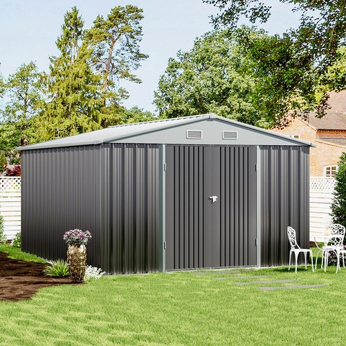 Metal garden shed apex roof - metal,
